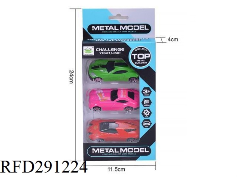ALLOY SLIDE RACING CAR 6PCS