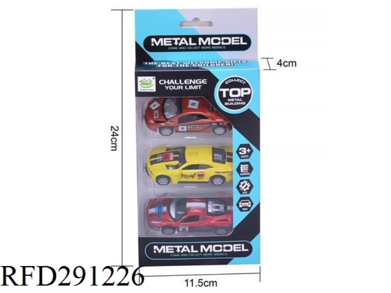 ALLOY PULL BACK RACING CAR 4PCS