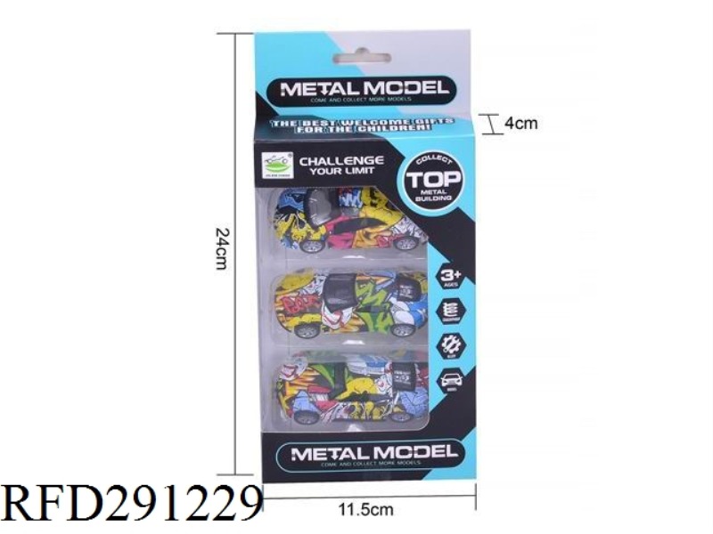 ALLOY PULL BACK SCRAWL CAR 4PCS