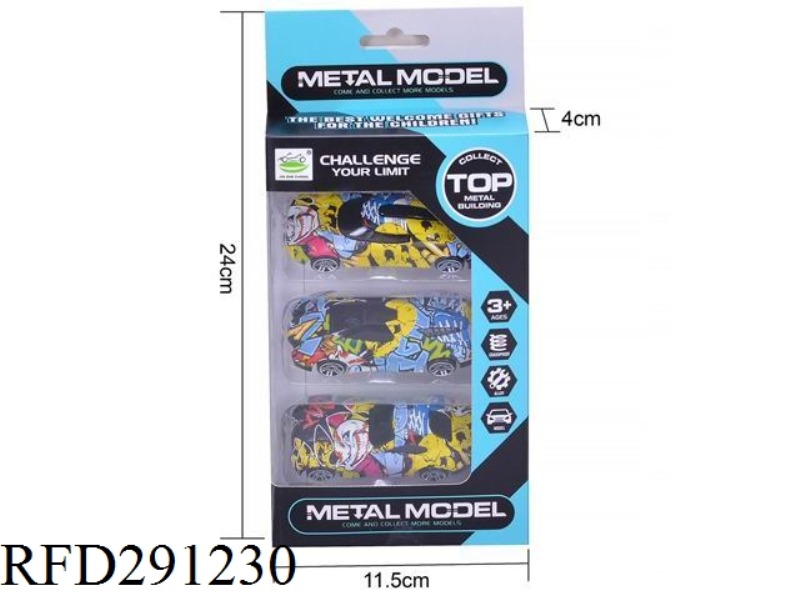 ALLOY SLIDE SCRAWL CAR 6PCS