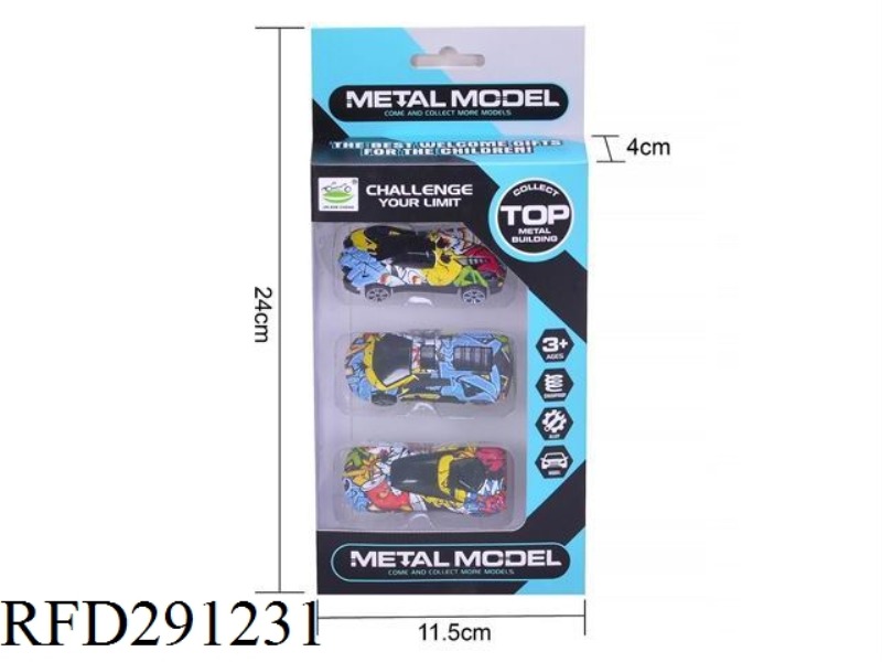 ALLOY SLIDE SCRAWL CAR 8PCS