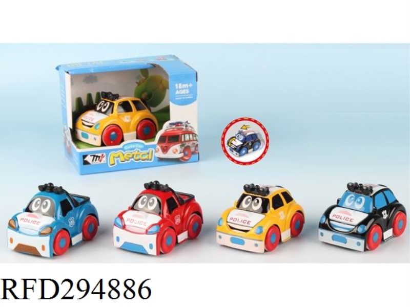 FRICTION ALLOY POLICE CAR 2PCS