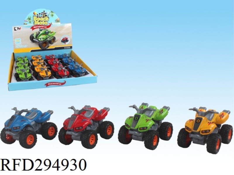 FRICTION BEACH ALLOY CAR WITH ACTION(12PCS)