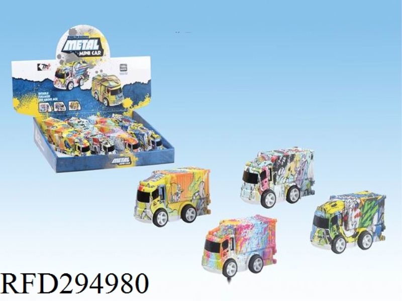 FRICTION GRAFFITI ALLOY CAR(12PCS)