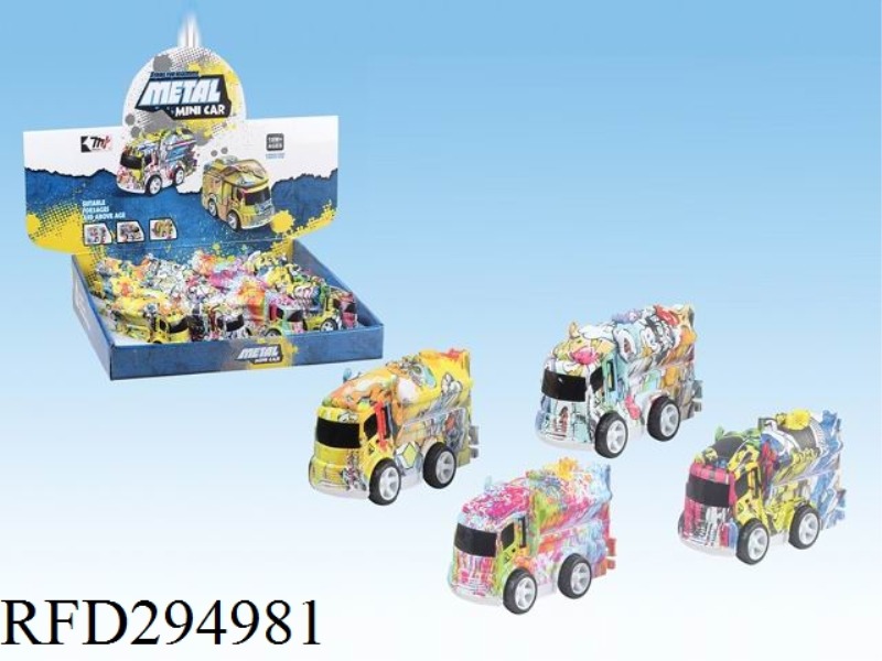 FRICTION GRAFFITI ALLOY CAR(12PCS)