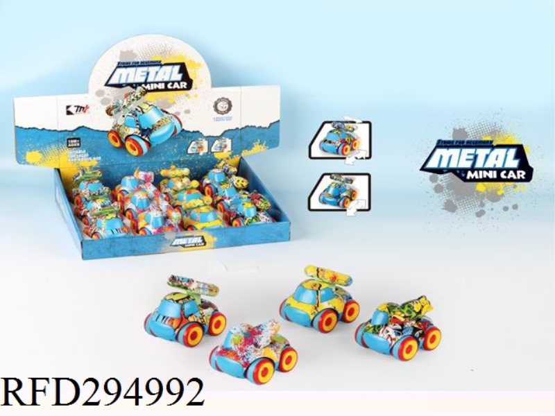 FRICTION GRAFFITI ALLOY CAR(12PCS)