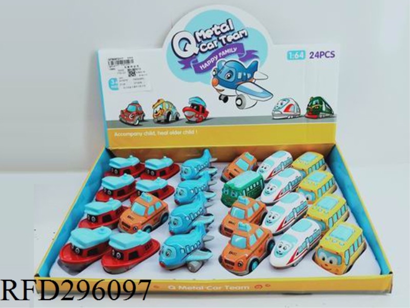 PULL BACK ALLOY CARTOON CAR 24PCS