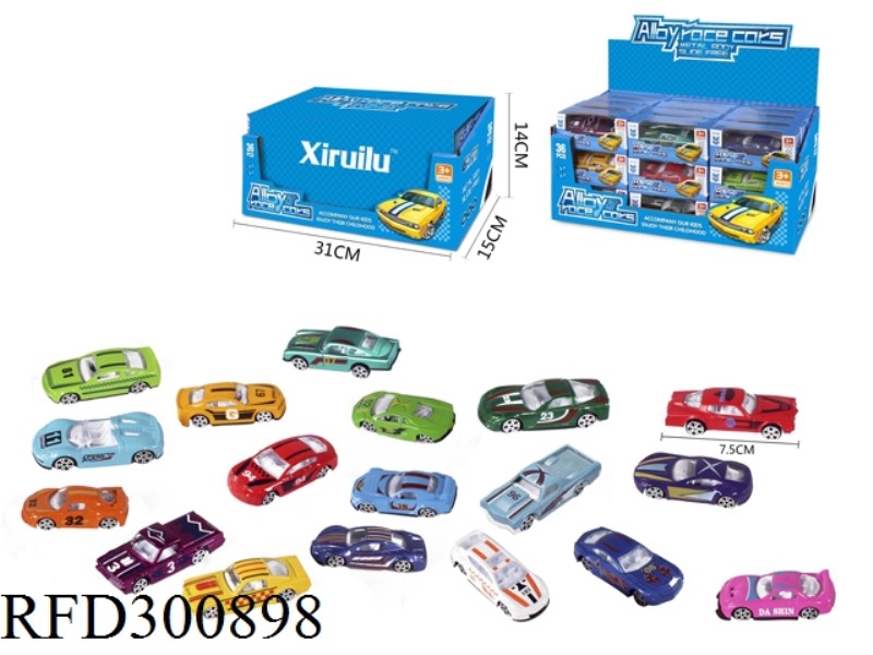 1:64 SLIDE ALLOY CAR 36PCS