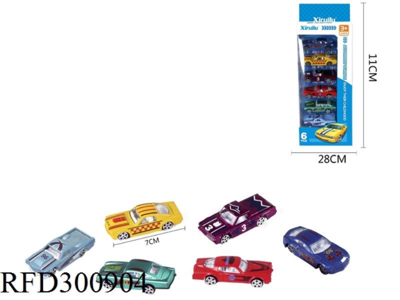 1:64 SLIDE ALLOY CAR 6PCS