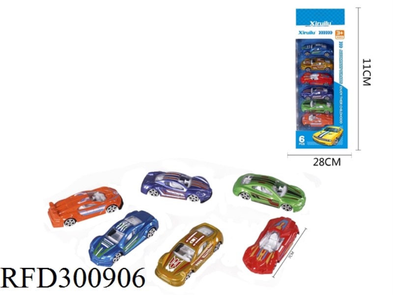 1:64 SLIDE ALLOY CAR 6PCS