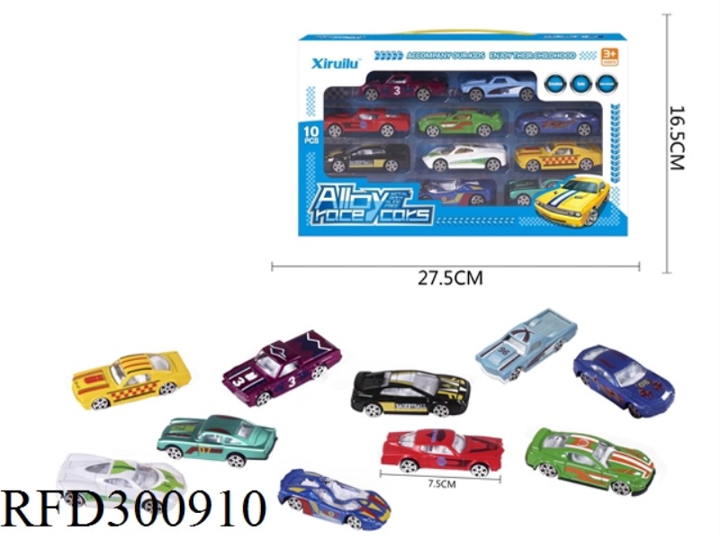 1:64 SLIDE ALLOY CAR 10PCS