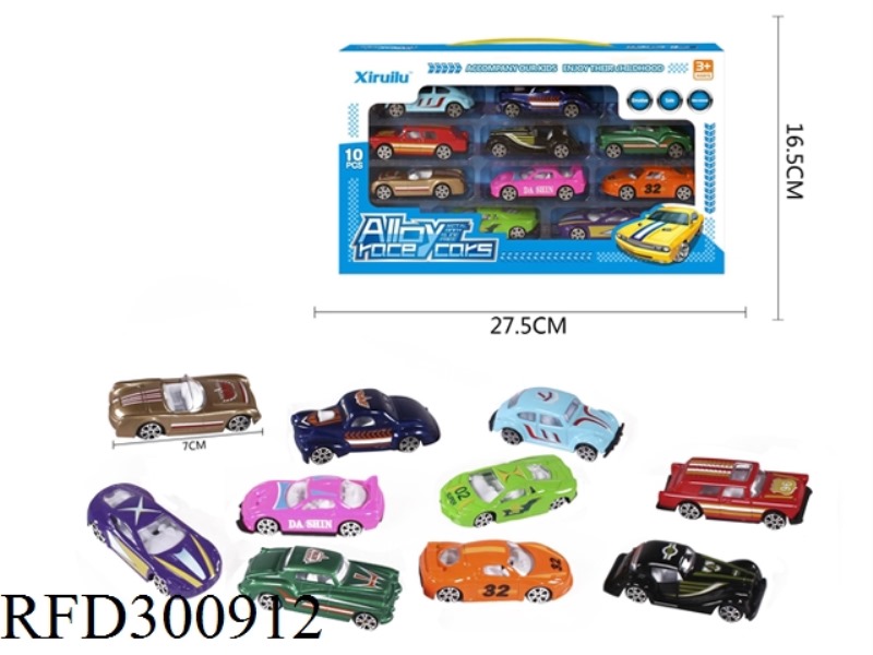 1:64 SLIDE ALLOY CAR 10PCS
