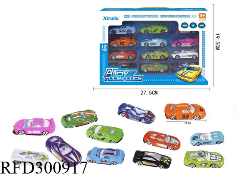1:64 SLIDE ALLOY CAR 12PCS