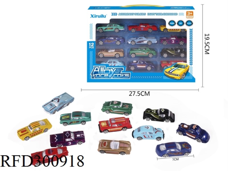 1:64 SLIDE ALLOY CAR 12PCS