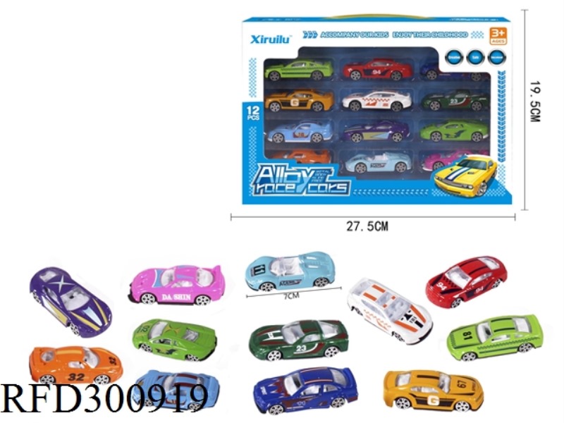 1:64 SLIDE ALLOY CAR 12PCS