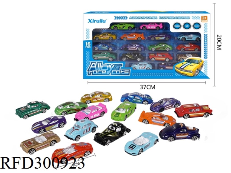 1:64 SLIDE ALLOY CAR 16PCS