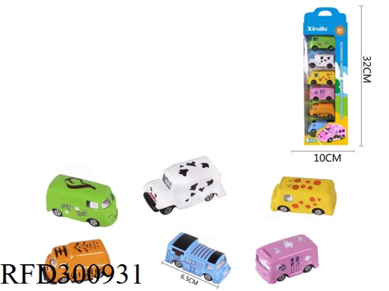 1:64 SLIDE ALLOY CAR 6PCS
