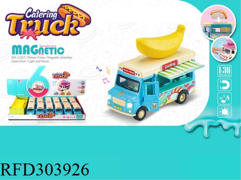 1:36Q VERSION OF PULL BACK ALLOY INDUCTION DINING CAR (ACCESSORY: BANANA) WITH LIGHT AND MUSIC, ONE