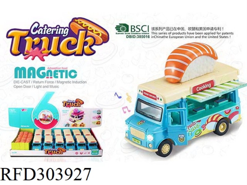 1:36 PULL BACK ALLOY INTERACTION DINING CAR WITH LIGHT AND MUSIC(ACCESSORIES:SUSHI)