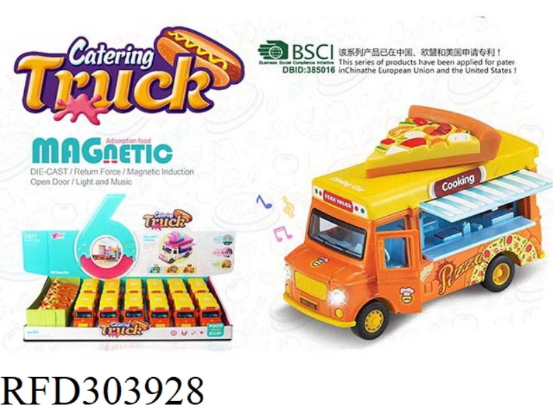 1:36Q VERSION OF THE PULL BACK ALLOY INDUCTION DINING CAR (ACCESSORIES: PIZZA) WITH LIGHT AND MUSIC,