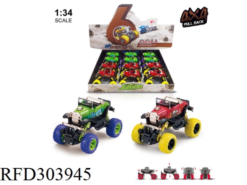 1:34 ALLOY PULL BACK SHIN CAR WITH SPRING SUSPENSION(OPEN CAR DOOR BUBBLE CAR)