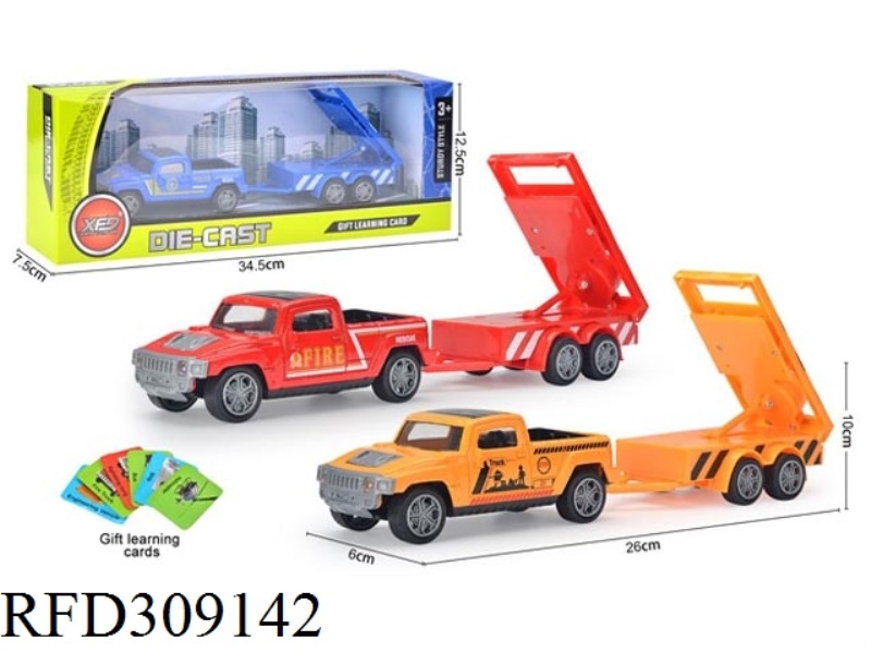 ALLOY PULL BACK HUMMER CAR WITH ROADBLOCK