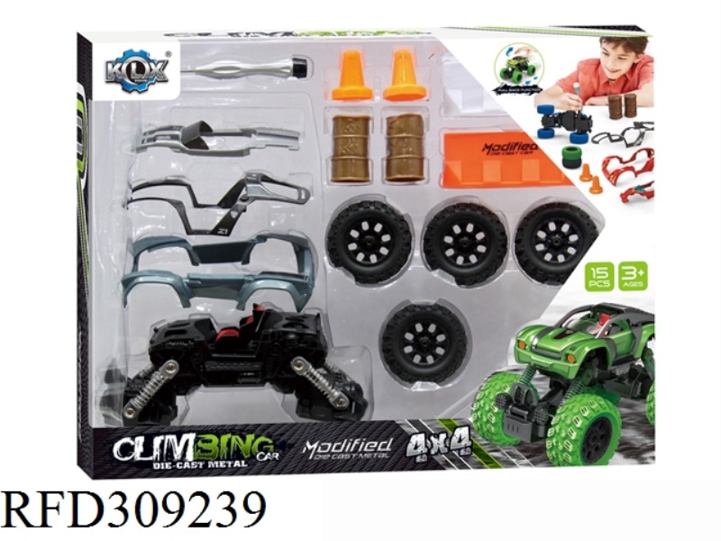 DIY ALLOY FOUR WHEEL DRIVE PULL BACK CLIMBING CAR