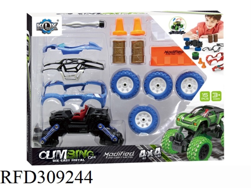 DIY ALLOY FOUR WHEEL DRIVE PULL BACK CLIMBING CAR