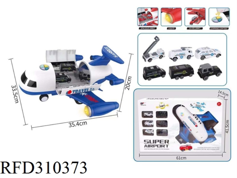 POLICE SERIES PLANE(WITH ALLOY CAR 6PCS)