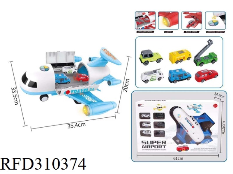 CITY SERIES PLANE(WITH ALLOY CAR 6PCS)