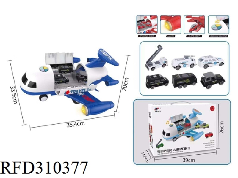 POLICE SERIES PLANE(WITH ALLOY CAR 6PCS)
