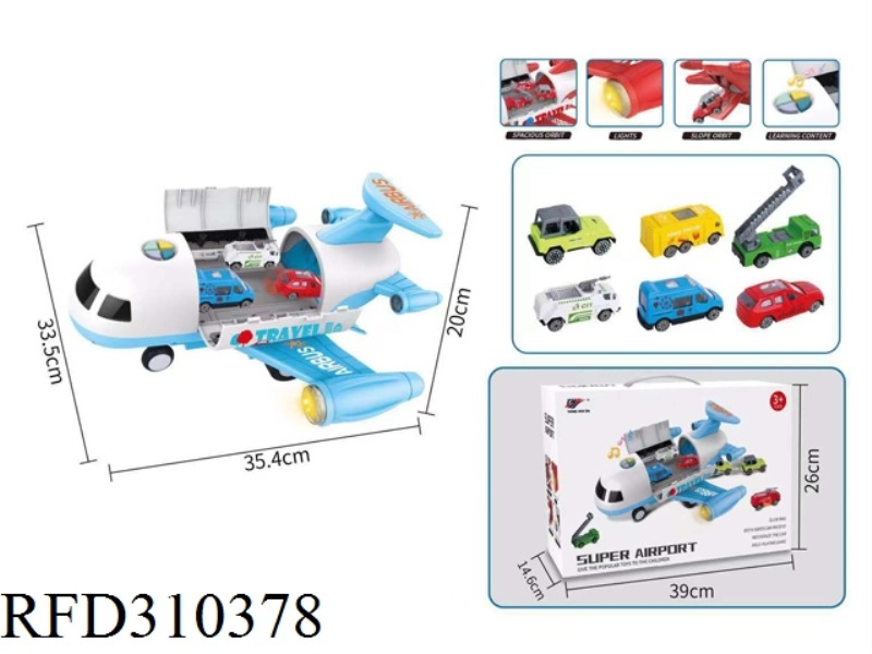 CITY SERIES PLANE(WITH ALLOY CAR 6PCS)