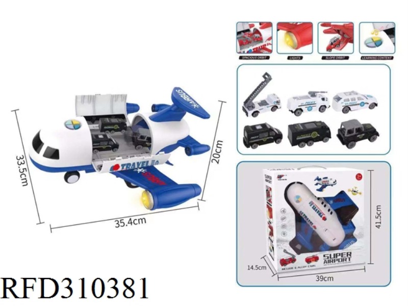 POLICE SERIES PLANE(WITH ALLOY CAR 6PCS)