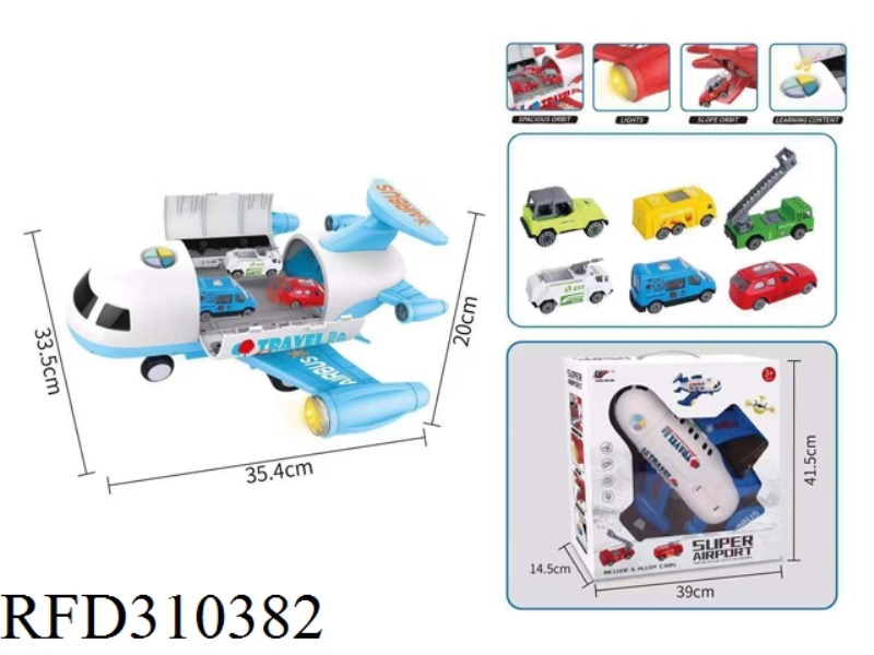 CITY SERIES PLANE(WITH ALLOY CAR 6PCS)