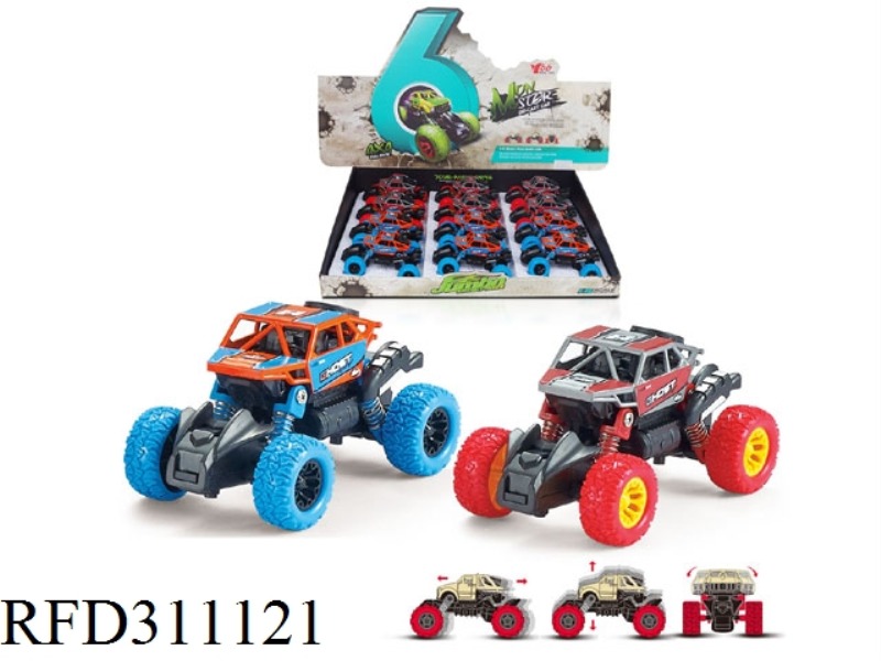 1:46 ALLOY FRONT AND REAR PULL BACK CLIMBING CAR WITH SPRING SHOCK ABSORBER 1 TYPE 2 COLOR MIXED 12P