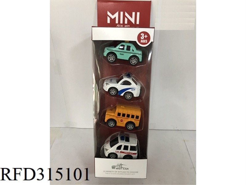 1:64 ALLOY PULL BACK CAR 4PCS