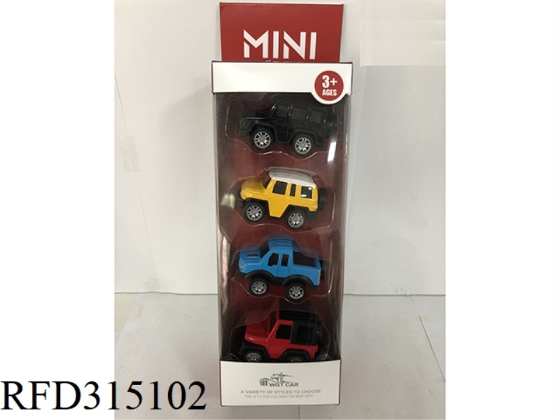 1:64 ALLOY PULL BACK CAR 4PCS