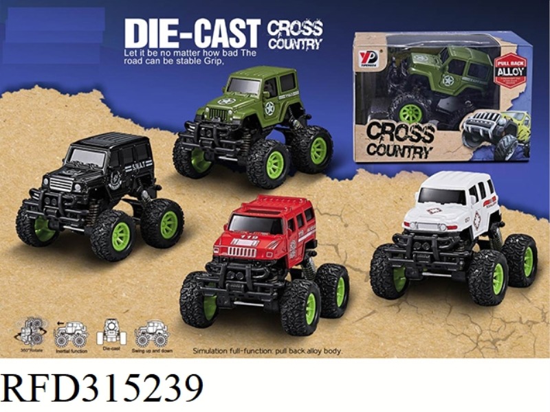 ALLOY JEEP OFF-ROAD SPRING RETURN (POLICE CAR VERSION)/SINGLE PACK