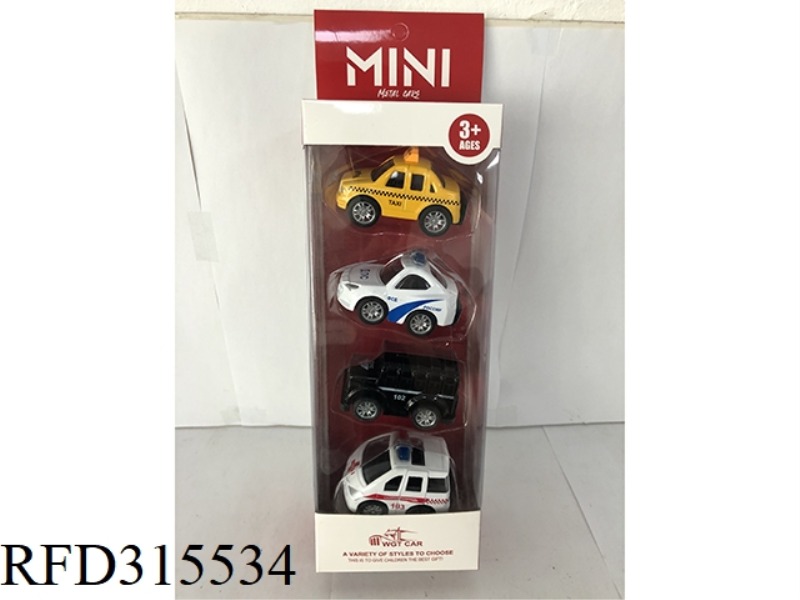 ALLOY MINI PULL BACK RACING CAR 4PCS