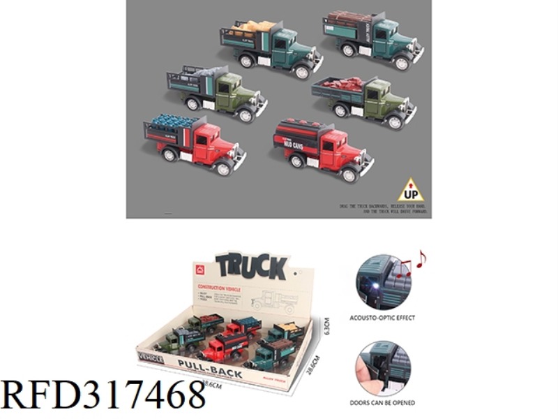 ALLOY CAR WITH MUSIC LIGHT OPEN THE DOOR 6PCS