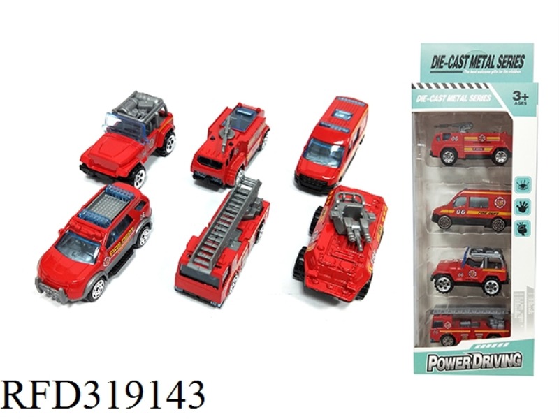 1:64 ALLOY FIRE SLIDE (6 MIXED)