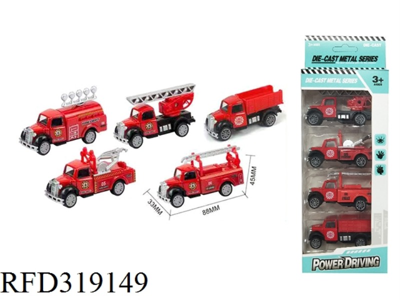 ALLOY RESILIENT FIRE ENGINE (MIXED WITH 5 TYPES)