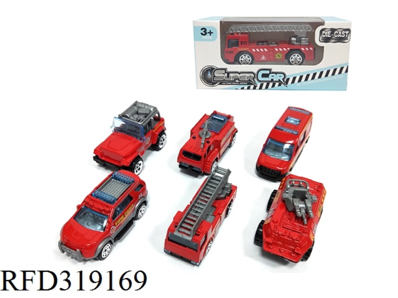 1:64 ALLOY FIRE SLIDE (6 MIXED)