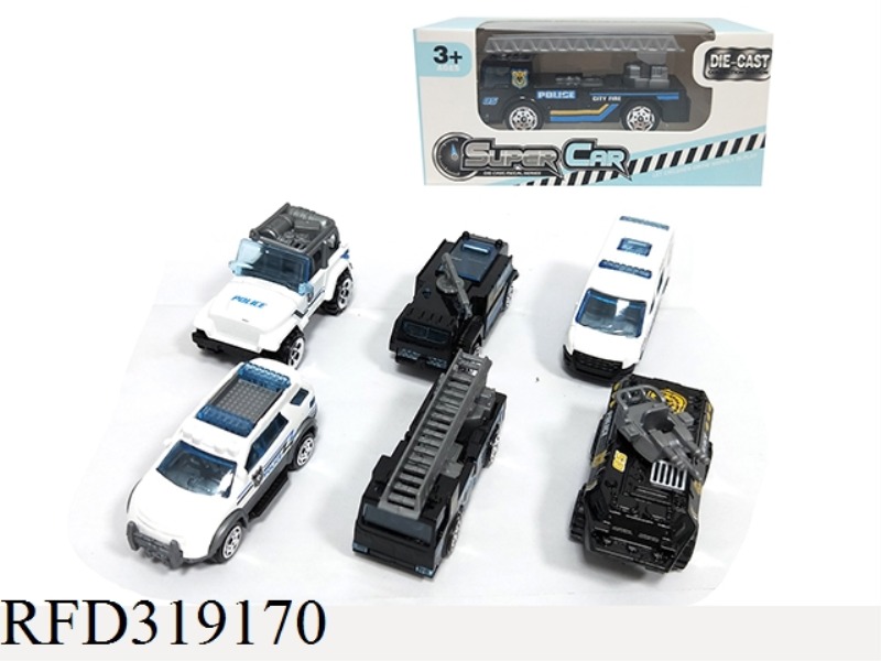 1:64 ALLOY SPECIAL POLICE TAXI (6 MIXED)