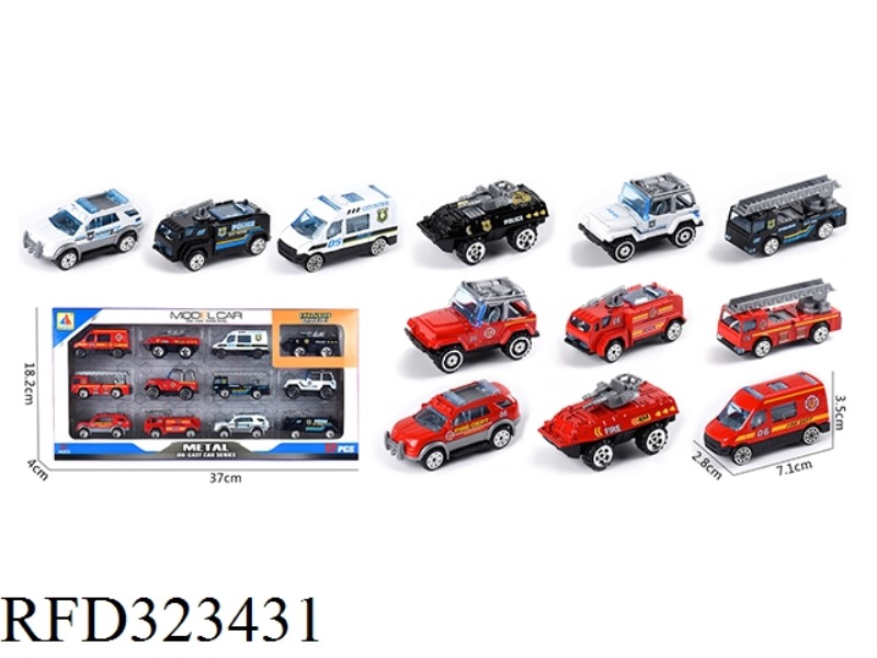 1:60 SLIDING ALLOY FIRE MODEL OF POLICE CAR