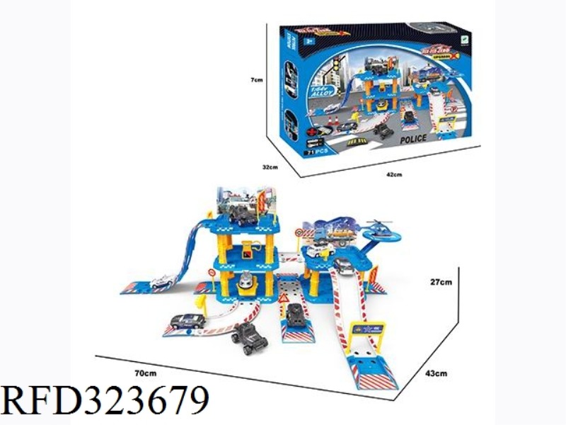 ALLOY POLICE CAR PARK SET