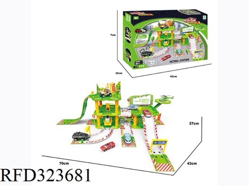 ALLOY CITY CAR PARK SET