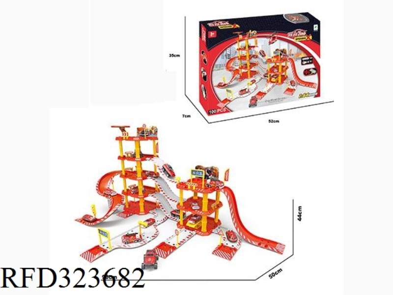 ALLOY FIRE FIGHTING CAR PARK SET