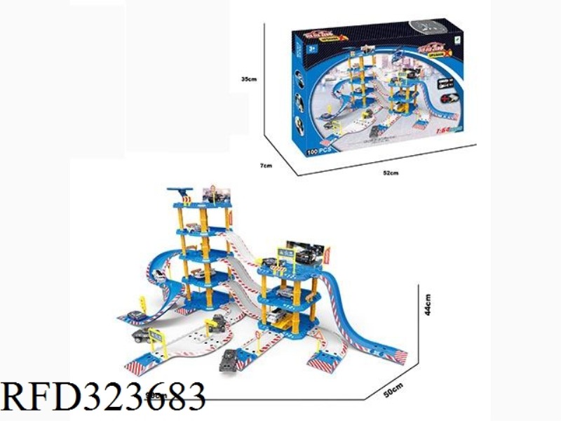 ALLOY POLICE CAR PARK SET