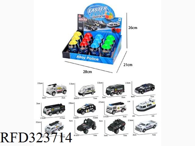 POLICE ALLOY CAR 12PCS